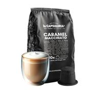 CARAMEL MACCHIATO (80 Capsule) compatibili con Nespresso, 8 box da 10 capsule, combinazione avvolgente di espresso, latte e dolci note di caramello, goloso e vellutato, senza glutine (La Capsuleria)