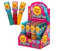 Chupa Chups Frooze Pop, Lollipop con all'interno Caramella Liquida,Gusto Fragola, Tropical, Mirtillo, 12 Lecca Lecca, da Condividere con Amici per un momento indimenticabile di divertimento
