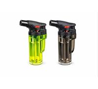Caramellatore JET TORCH a Gas Set 2 Pezzi con Ricarica Inclusa Gommato con Regolatore e Blocco Fiamma Accenditore Professionale Colori Assortiti - LEMAG SRL