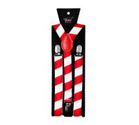 Caramelle Bastone Rossi e Bianchi Bretelle Adulti Vestito Natale Accessori Babbo