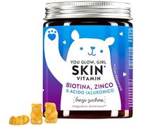 Caramelle gommose all’acido ialuronico - Antiossidante - Vitamina C, Zinco, Biotina - Pelle luminosa con effetto glow - 60 pezzi - Senza zucchero - Bears with Benefits