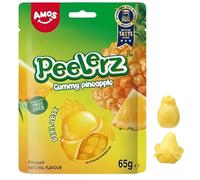 Caramelle Gommose Ananas Peelable 65 g - Peelerz Gummy Pineapple | Con Succo di Frutta | Gusto Naturale Ananas | Divertenti da Sbucciare | Amos