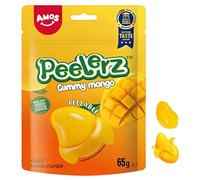 Caramelle Gommose Mango Peelable 65 g - Peelerz Gummy Mango | Con Succo di Frutta | Gusto Naturale Mango | Divertenti da Sbucciare | Amos
