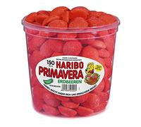 Caramelle Haribo | Schiuma Primavera Fragole (150 Pezzi) | Haribo Gommose | Haribo Caramelle Gommose | 150 Pack | 1200 Grammi Total
