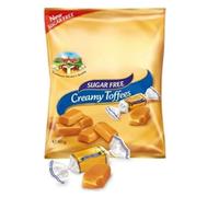Caramelle originali senza zucchero, burro, caramello, 80 g e morbidi caramelli cremosi 80 g, caramelle e dolci adatti ai diabetici, senza sensi di colpa, senza zucchero (1 sacchetto da 80 g, caramello