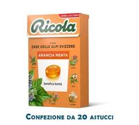 caramelle RICOLA ARANCIA MENTA SENZA ZUCCHERO ASTUCCIO X 20 PZ