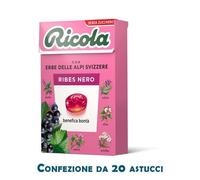 caramelle RICOLA RIBES NERO SENZA ZUCCHERO ASTUCCIO X 20 PZ