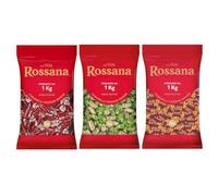 Caramelle Rossana Ripiene al Cocco Pistacchio Caramello Salato 3 Buste da 1 Kg