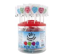 Caramelos Cerdán - Lecca Lecca Cuore Senza Zucchero Gusti Assortiti | Caramelle Dure con Bastoncino Senza Glutine e Allergeni | Ideali per San Valentino e Compleanni | Barattolo da 125 Unità