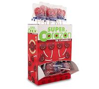 Caramelos Cerdán - Lecca lecca Giganti con Cuore al gusto di Ciliegia | Caramelle Dure Senza Glutine e Senza Allergeni | Ideali per Feste, San Valentino e Compleanni | Confezione da 80 Pezzi
