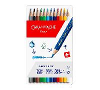 Caran D'Ache Fancolor 12 Idrosolubile Colore Matite Bozzetti Artista Teglia Set