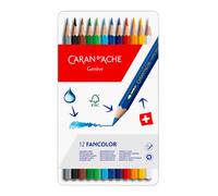 Caran D'Ache Fancolor 12 Idrosolubile Colore Matite Bozzetti Artista Teglia Set