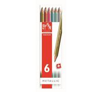 Caran d'Ache Fancolor - Scatola in Cartone 6 Matite Colori Metallizzati