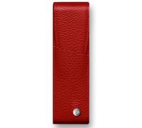 Caran D'Ache Léman Rosso a Grana Vitello Pelle Penna Supporto - Porta 2 Penne