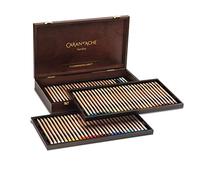 Caran D'Ache Luminance 6901 - Cofanetto in Legno, Assortimento 80 Matite Colorate - 76 colori + 4 doppi