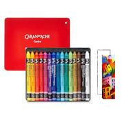 Caran d'Ache Neocolor II, pastelli a cera acquerellabili, pastelli alla cera acquerellabili, confezione da 15 e 2 carte