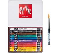 Caran d'Ache Neocolor II, pastelli a cera acquerellabili, pastelli alla cera acquerellabili, confezione da 10 e 1 pennelli