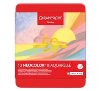 Caran d'Ache Neocolor II Pastelli a cera solubili in acqua, edizione speciale 50 anni, pastello, scatola di 10 colori, pastelli per colorare artistici, regalo per amanti dell'arte, set per l'arte