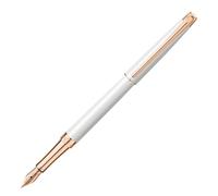 Caran d'Ache - Penna stilografica LÉMAN SLIM Bianco Oro Rosa - Pennino Fine