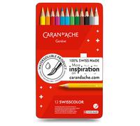 Caran D'Ache Swisscolor 12 Teglia Set Idrosolubile Matite Colorate Swiss Colore