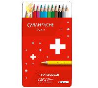 Caran d'Ache Swisscolor Set Matite Da Disegno Resistente All'Acqua, Metallico