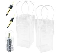 CARANNACLTD 2 pezzi di refrigeratore trasparente per bottiglie con manico per bevande vino champagne