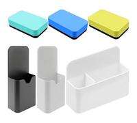 CARANNACLTD 3 Pezzi Portapenne Magnetico, Porta Pennarelli Magnetici con cancellino magnetico, Supporto per Pennarelli, Portapenne per Lavagna Bianca Superficie in Metallo Frigorifero