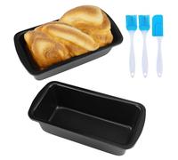 CARANNACLTD Teglia Per Pane in Acciaio Al Carbonio Antiaderente Per Torte, Dolci, Arrosti Di Pollo, Confezione Da 2, Grigio, Rettangolare, 19 X 9 X 6 Cm