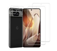Carantee 2 pellicole protettive in vetro temperato per Google Pixel 8A 5G e 2 pellicole protettive per fotocamera, anti-impronte, durezza 9H, ultra resistente, 2,5D, per Google Pixel 8A