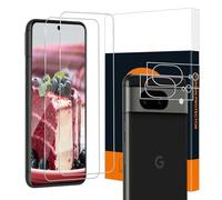 Carantee Pellicola protettiva in vetro temperato per Google Pixel 8 5G, 2 + 2 pezzi, copertura 2,5D, con protezione per fotocamera, durezza 9H, anti-bolle, sensibile al tatto, ultra trasparente