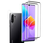 Carantee Pellicola protettiva in vetro temperato per Huawei P30 Pro, 2 + 2 pezzi, durezza 9H, HD, trasparente, protezione per fotocamera + pellicola protettiva per lo schermo, ID delle impronte