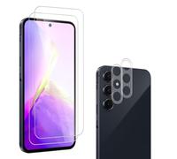 Carantee Pellicola protettiva in vetro temperato per Samsung Galaxy A55, 2 + 2 pezzi, durezza 9H, HD, trasparente, protezione per fotocamera + pellicola protettiva, ID di impronte digitali