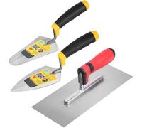 Cararapia di cemento - 3 pezzi Parewel Set per mortaio di finitura liscia, cazzone affidabili con manico a presa morbida, strumenti di cemento per gesso, piastrelle, muro a secco, paesaggio,