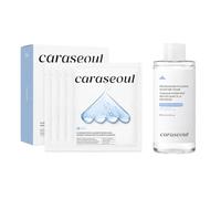 caraseoul Set Glow Viso - Maschere Viso Hydrogel Pro Collagene (4 Pezzi)&Tonico Protease Revitalizing (200ml), Idratante e Illuminante, Skin Prep, Skincare Coreana, Vegano