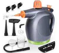 Carastek 1250W Pulitore a Vapore Portatile Multiuso con 11 Accessori 475ML Pressione del Vapore 3,5 Bar Per Rimuovere le Macchi da Pavimena Moquette Tende Seggiolini Auto Cucina Cimici Bagni e Altro