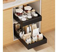 Carastek 2 Pezzi Cassetto Telescopico Cassetto Estraibile Cucina Ripiani per Cassetti Estraibili per Armadio da Cucina Senza Bisogno di Trapano e Chiodi (25CM L x 43CM P x 7CM)