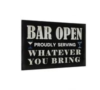 Carastora Targa decorativa da parete vintage con scritta "Bar Open" per casa, bar, club, cucina, regalo divertente per gli amanti della birra, 20,3 x 30,5 cm