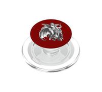 Carattere alato demoniaco cavalcando un drago a due teste ritagliato PopSockets PopGrip per MagSafe
