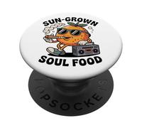 Carattere arancione fresco del cibo dell'anima coltivato al sole PopSockets PopGrip Adesivo