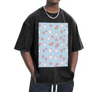 Carattere dei cartoni animati Stampa Fragola Fresco Confortevole Divertente Vintage Oversize T-shirt Classic-Fit Freedom Movement, Nero , S
