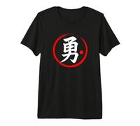 Carattere Kanji Parola Giapponese Coraggio Maglietta Premium