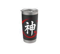Carattere Kanji parola giapponese "Dio" Bicchiere termico in acciaio inox doppia parete