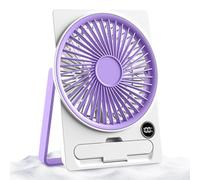 Caratteristica | Ventola di raffreddamento ricaricabile - Diffusione dell'angolo piatto 6 velocità con display LCD per clima caldo soggiorno ufficio camera da letto