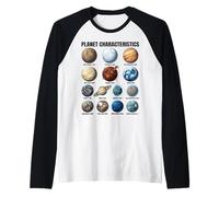 Caratteristiche del Pianeta Tabella educativa della Scienza Spaziale Maglia con Maniche Raglan