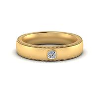 CaratYogi Anello Solitario da Uomo Milgrain Placcato Oro Giallo Creato Zirconia cubica Taglio Cuscino Forma Anelli di Fidanzamento Solitario Impostazione della Lunetta Taglia 63