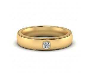 CaratYogi Anello Solitario da Uomo Milgrain Placcato Oro Giallo Creato Zirconia cubica Taglio Cuscino Forma Anelli di Fidanzamento Solitario Impostazione della Lunetta Taglia 63