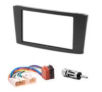 CARAV 11-108-22-6 - Mascherina autoradio 2-DIN per Toyota Avensis 2002-2008 (Black) + cavo adattatore ISO e antenna