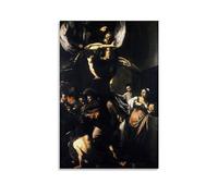 Caravaggio Artwork - Stampa artistica su tela, motivo: Le sette opere della misericordia, decorazione artistica da parete per soggiorno, decorazione per la casa, 40 x 60 cm