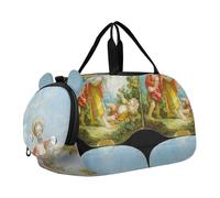 Caravaggio Basket Fruit Duffle Bags per viaggio Tote Weekender Pernottamento Carry on Duffel per ragazzi con scomparto per scarpe, stampe rococò Francois Boucher, classico