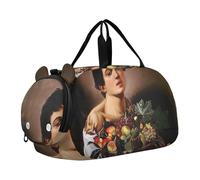 Caravaggio Basket Fruit Duffle Bags per viaggio Tote Weekender Pernottamento Carry on Duffel per ragazzi con scomparto per scarpe, Caravaggio Cesto Frutta, classico